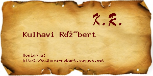 Kulhavi Róbert névjegykártya