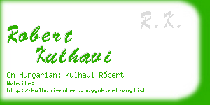 robert kulhavi business card