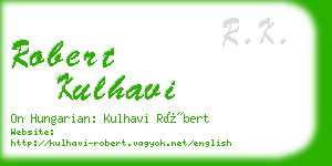 robert kulhavi business card